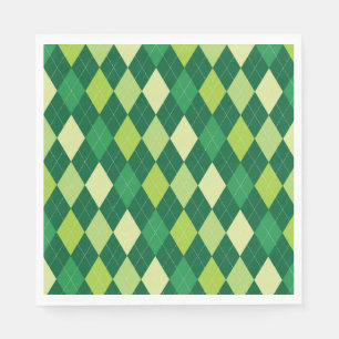 Serviettes Jetables motif de Jacquard vert