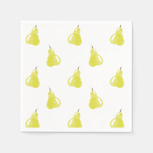 Serviettes Jetables Motif de poire aquarelle
