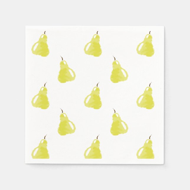 Serviettes Jetables Motif de poire aquarelle (Devant)