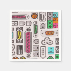 Serviettes Jetables Motif d'entrée Geek d'ordinateur