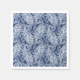 Serviettes Jetables Motif floral bleu