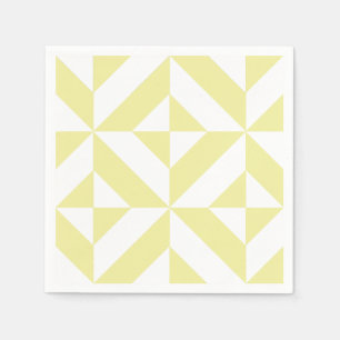 Serviettes Jetables Motif géométrique jaune pâle