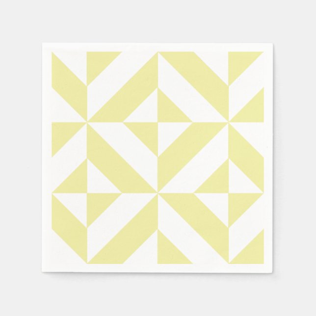 Serviettes Jetables Motif géométrique jaune pâle (Devant)