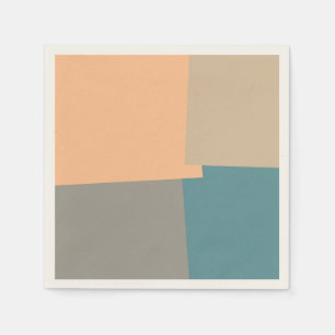Serviettes Jetables Motif géométrique moderne couleur rétro