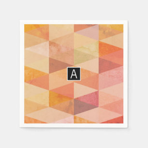 Serviettes Jetables Motif géométrique Triangle doux Monogrammé
