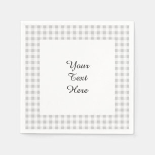 Serviettes Jetables Motif gris blanc En vichy