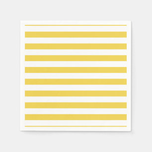 Serviettes Jetables Motif jaune et blanc de rayure