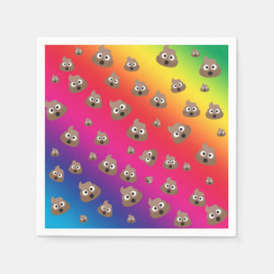 Serviettes Jetables Motif mignon d'Emoji de dunette d'arc-en-ciel