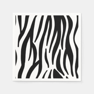 Serviettes Jetables motif moderne en zèbre noir et blanc