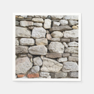 Serviettes Jetables Motif mur en pierre de rouble