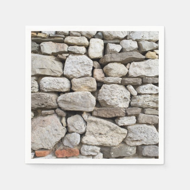 Serviettes Jetables Motif mur en pierre de rouble (Devant)