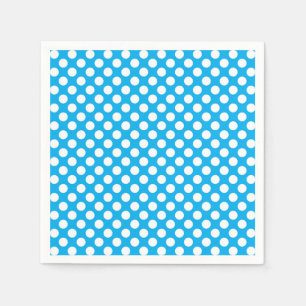 Serviettes Jetables Motif pois bleu et blanc