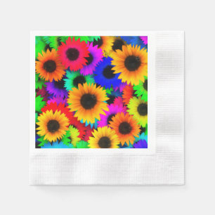 Serviettes Jetables Motif psychédélique lumineux de hippie d'enfant 