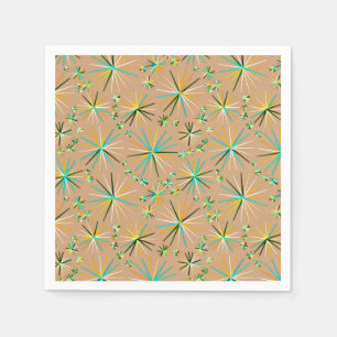 Serviettes Jetables Motif Spoutnik Du Milieu Du Siècle, Taupe Tan