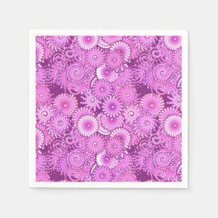 Serviettes Jetables Motif tourbillon fractal, nuances de prune et de v