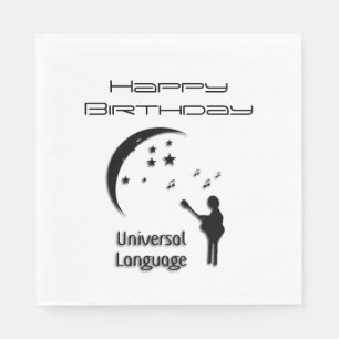 Serviettes Jetables Musique la langue universelle Anniversaire