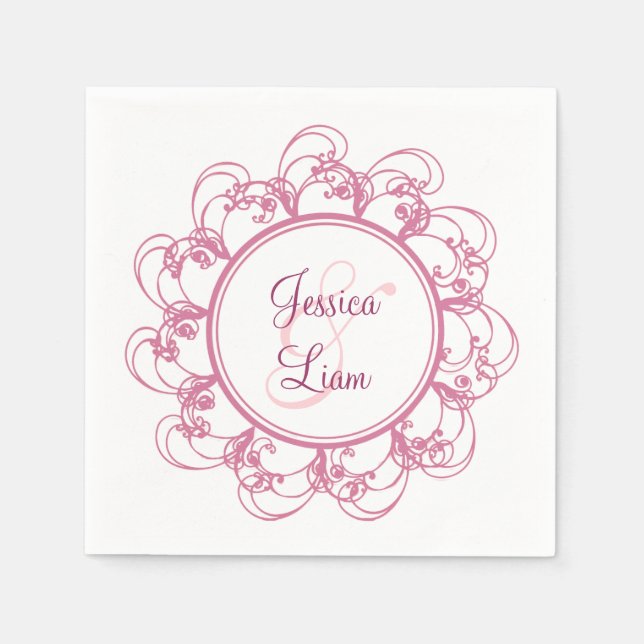 Serviettes Jetables Napkin floral élégant (Devant)