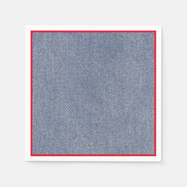 Serviettes Jetables Napkins Western Party Denim Imprimer (Devant)