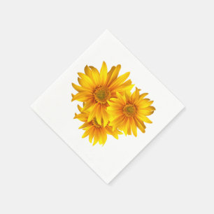 Serviettes Jetables Naples de fleurs de tournesol jaunes