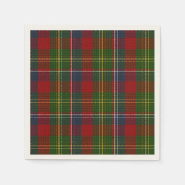 Serviettes Jetables Naples en Papier Plaid Forrester Tartan (Devant)