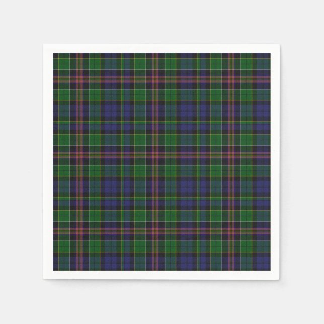 Serviettes Jetables Naples en papier tartan Allison (Devant)