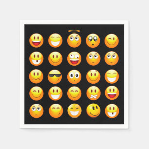 Serviettes Jetables napperie d'émoticône noire