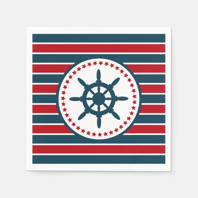 Serviettes Jetables Nautical design (Devant)