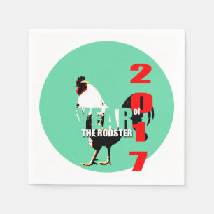 Serviettes Jetables Né en chinois Rooster Année 2017 Anniversaire PPN