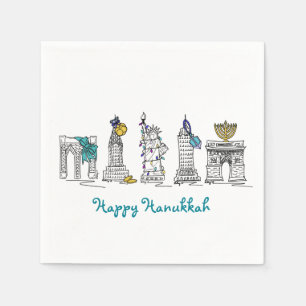 Serviettes Jetables New York City New York Joyeux Hanoukka Chanukah Na