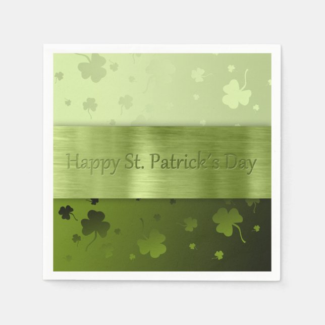 Serviettes Jetables Noble Saint Patrick's Day Shamrocks - Papier Napki (Devant)