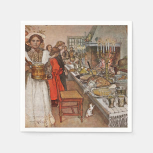 Serviettes Jetables Noël Eve Julaftonen