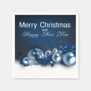 Serviettes Jetables Noël Fête bleu Pearl 1 Design