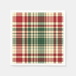 Serviettes Jetables Noël Plaid 06-PAPIER PARTY NAPKINS