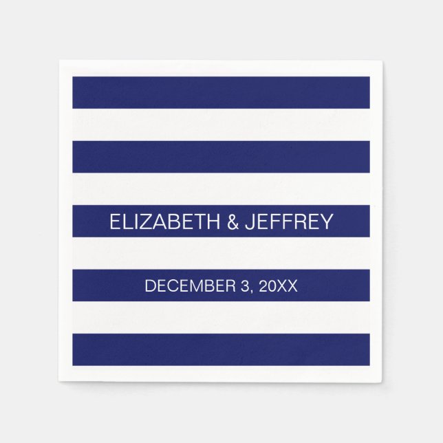 Serviettes Jetables Nom de la bande préppie horizontale blanche de la  (Devant)