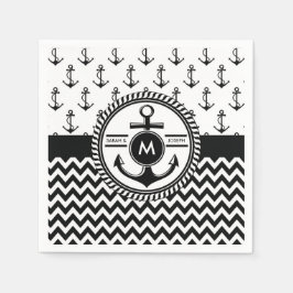 Serviettes Jetables Noms des mariées et des champignon Mariages nautiq