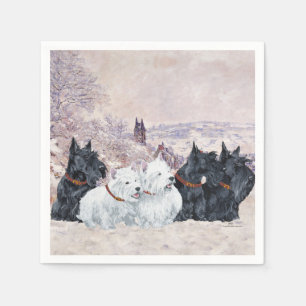 Serviettes Jetables Nous cinq en hiver