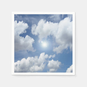 Serviettes Jetables Nuages bleus de ciel + vos idées