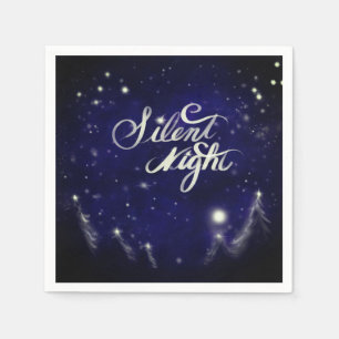 Serviettes Jetables Nuit silencieuse, sainte nuit - Scène de neige sci
