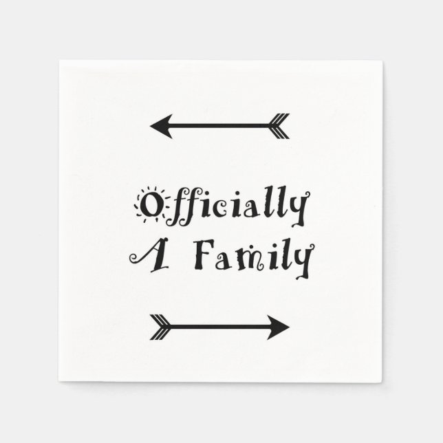 Serviettes Jetables Officiellement une famille - Jour de l'adoption (Devant)