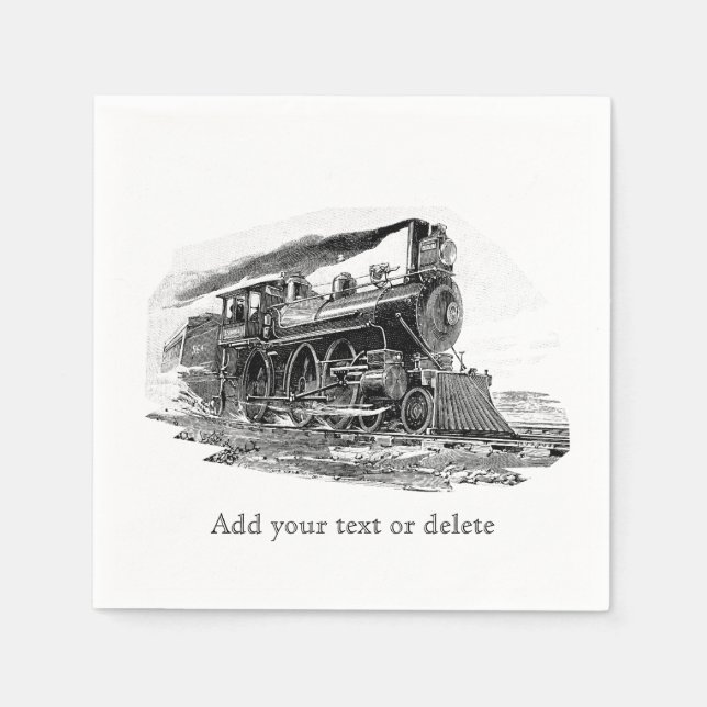 Serviettes Jetables Old Steam Locomotive (Devant)