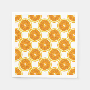 Serviettes Jetables Oranges coupées en tranches d'agrumes
