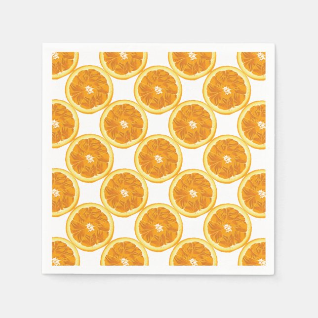 Serviettes Jetables Oranges tranchées de fruits d'agrumes (Devant)