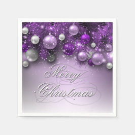 Serviettes Jetables Ornements de Noël - Purples