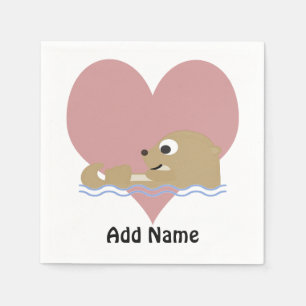 Serviettes Jetables Otter Love