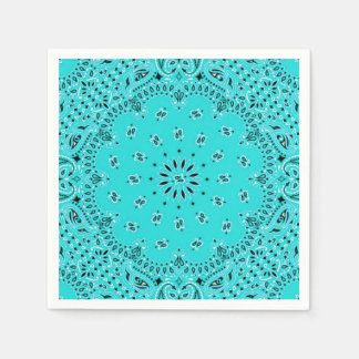 Serviettes Jetables Paisley Turquoise Bandana Scarf BBQ Pique-nique Na