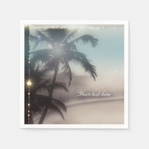 Serviettes Jetables Palmiers Élégant Fête de plage tropicale