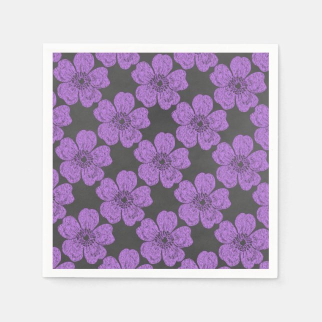 Serviettes Jetables Panneau rouge Rose sauvage (Devant)