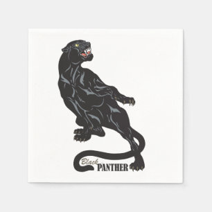 Serviettes Jetables panthère noir