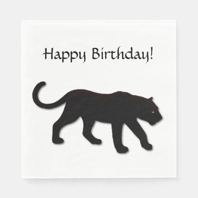 Serviettes Jetables Panthère noire (Devant)