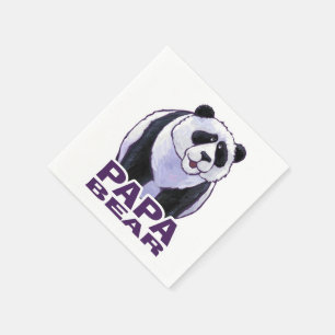 Serviettes Jetables Papa Panda Bear